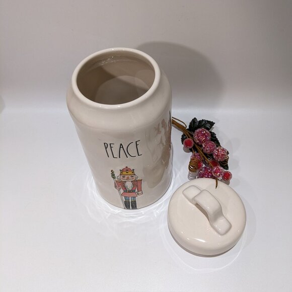 Brand New Never Used Rae Dunn Christmas Nutcracker Peace Ceramic Cannister Jar - Picture 6 of 7